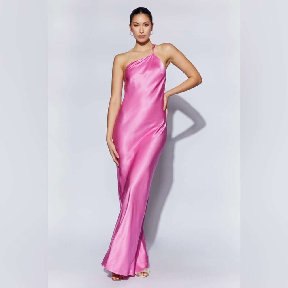 Meshki ALENA One Shoulder Maxi Dress in pink